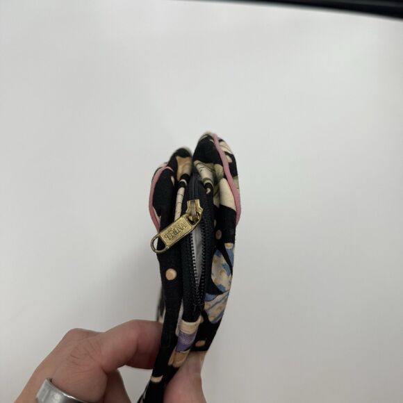 Trina Vintage Style Perfume Pattern Bow Cosmetic Bag Bow Travel - Picture 4 of 6